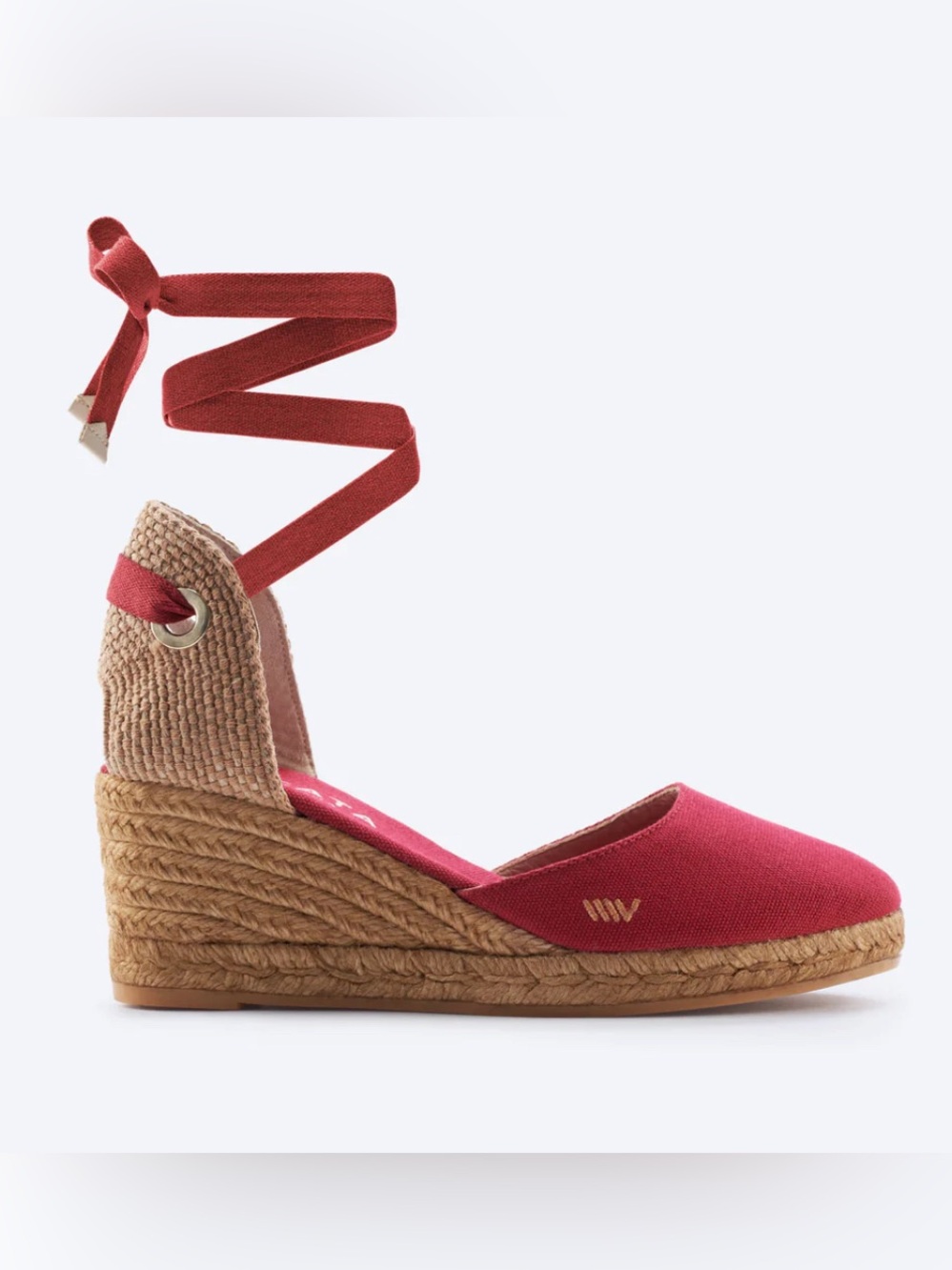 New Viscata Sagaro Canvas Espadrille Platform Wedges‎ Boho in Red Size 39